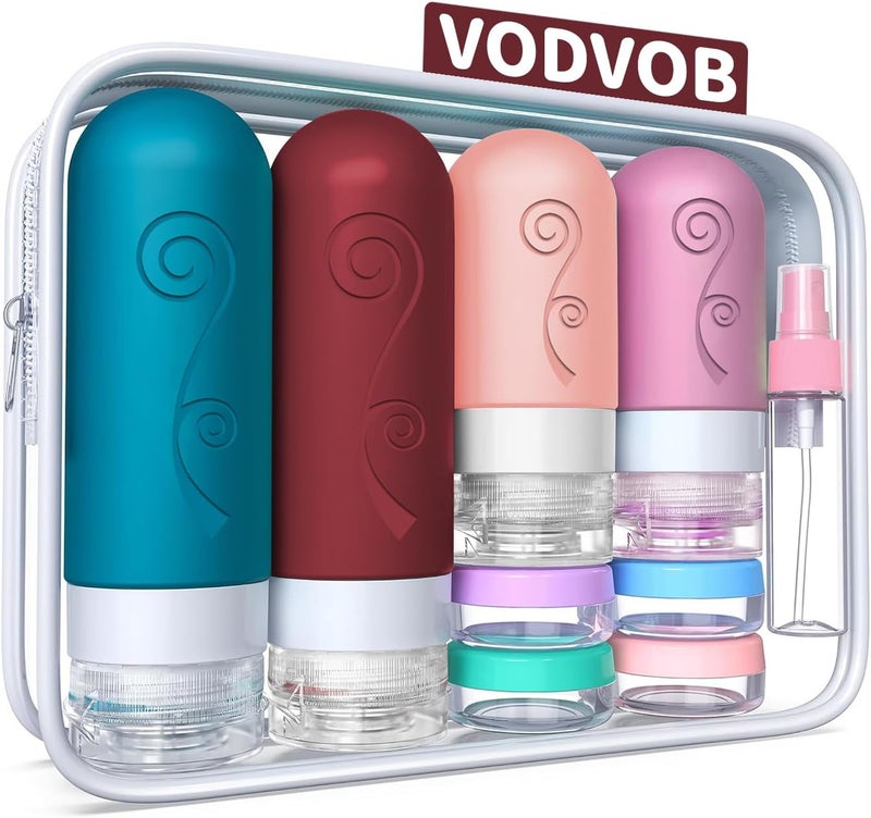 vodvob 16 Pack Travel Bottles Set for Toiletries, TSA Approved Travel Containers Leak Proof Silicone Squeezable Travel Accessories 2oz 3oz for Shampoo Conditioner Lotion Body Wash (BPA Free) (Green) - Image 1